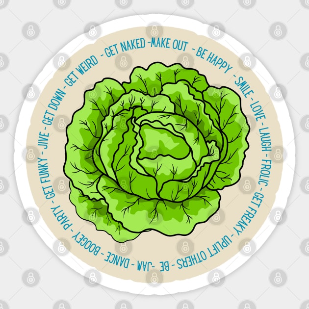 LETTUCE Dance - Jam - Get Weird - Party - Laugh - Jive - Boogey - Get Down - Get Funky - Smile - Dad Joke Sticker by Shayna